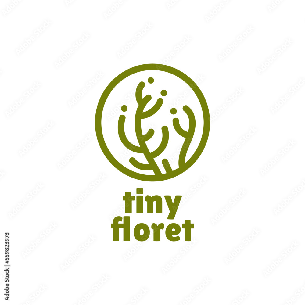 plant nature round circle logo concept design illustration plant nature round circle logo concept design illustration
