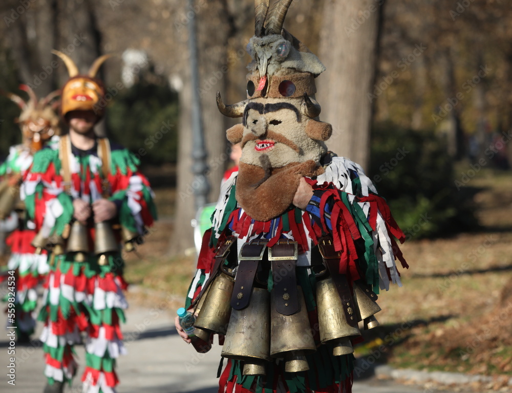Sofia, Bulgaria - January 8, 2023: Masquerade festival 