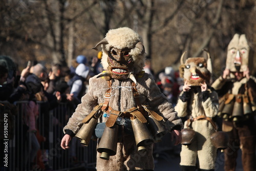 Foto Sofia, Bulgaria - January 8, 2023: Masquerade festival Surva in Sofia, Bulgaria