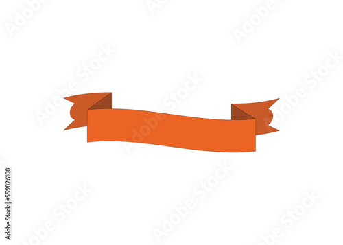 Brown ribbon like a label in high quality realistic 3D look 