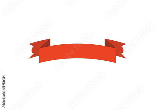 Brown ribbon like a label in high quality realistic 3D look 