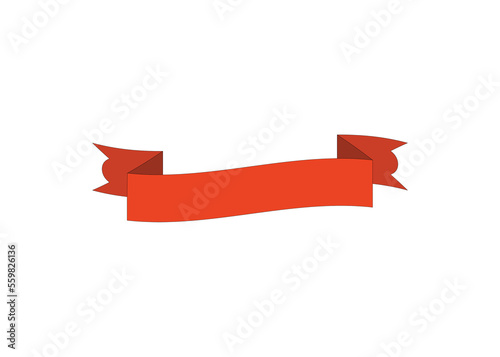 Brown ribbon like a label in high quality realistic 3D look 