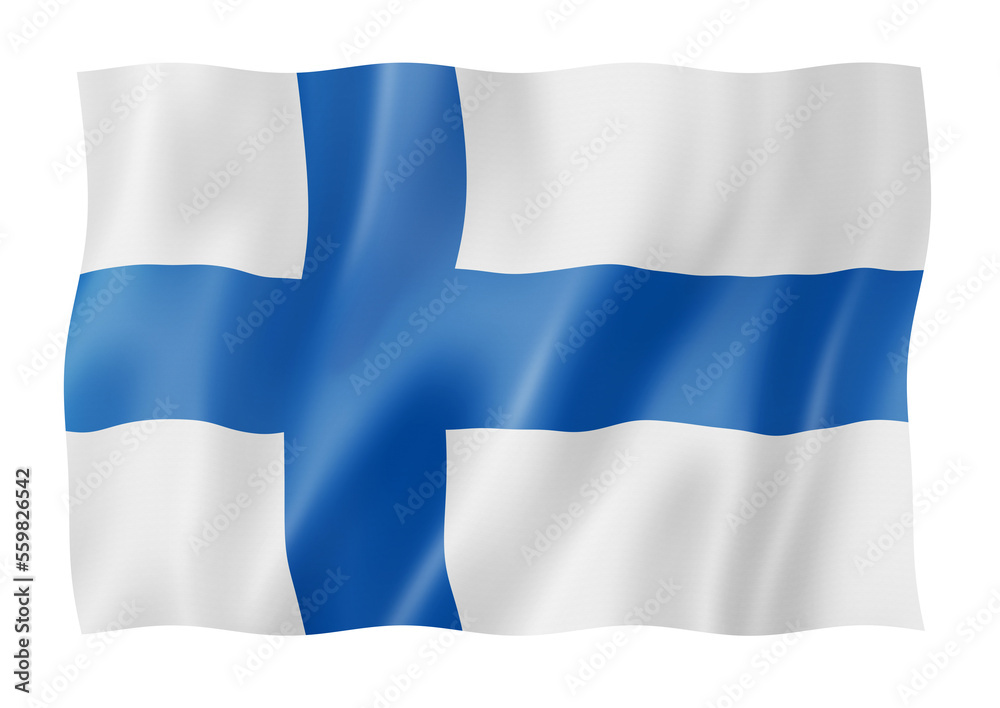 Finnish flag isolated on white