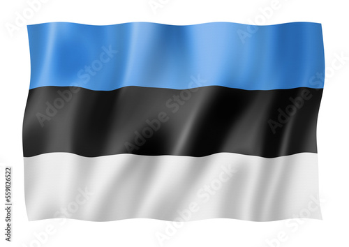 Foto Estonian flag isolated on white