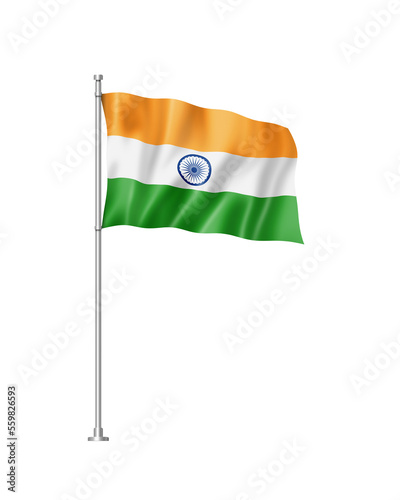 Indian flag isolated on white