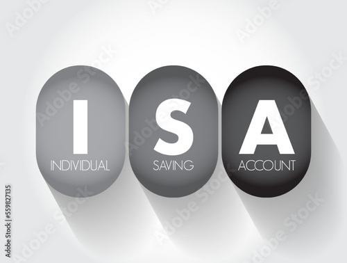 ISA Individual Saving Account - class of retail investment arrangement available to residents of the United Kingdom, acronym text concept background