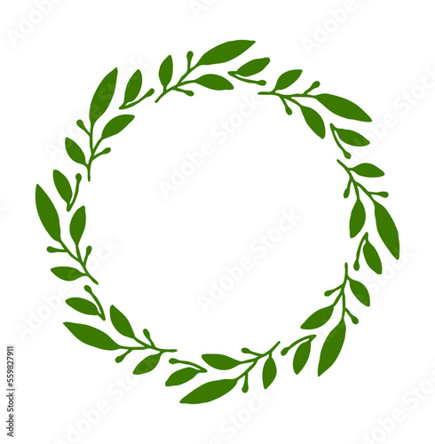 The branches are laid out in a circle. Twig ring.