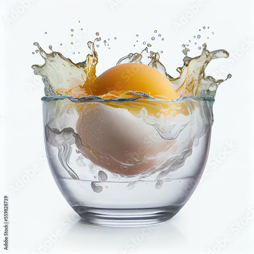 Boiling of eggs, created with Generative AI technology. photo