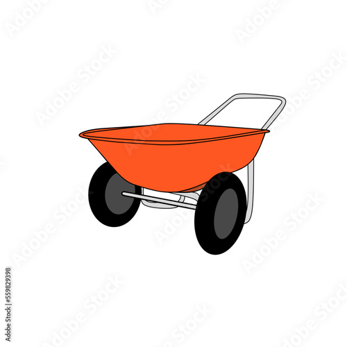 Wheelbarrow Illustration. Wheelbarrow isolated on white.