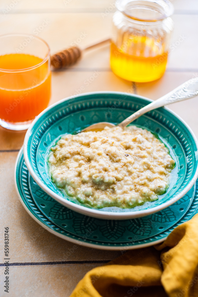 Healthy breakfast with oatmeal Healthy breakfast with oatmeal