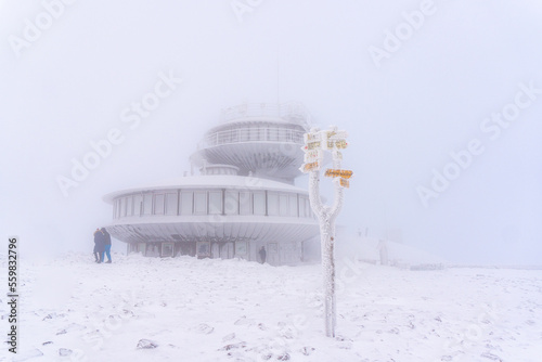 góry, Śnieżka, Karkonosze, zima, śnieg