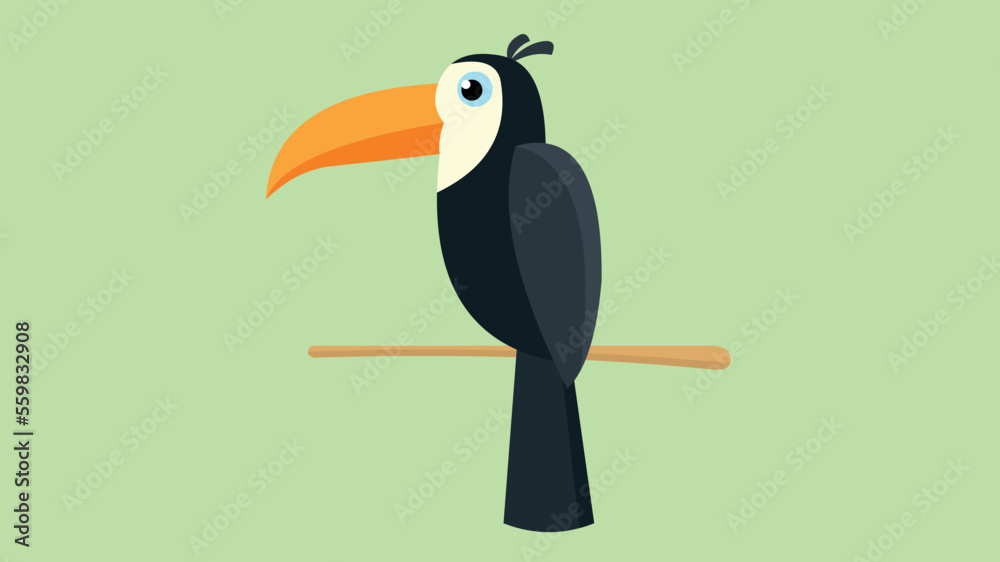 Toucan  bird icons. Flat illustration of  toucan parrot bird vector icons isolated - obrazy, fototapety, plakaty 