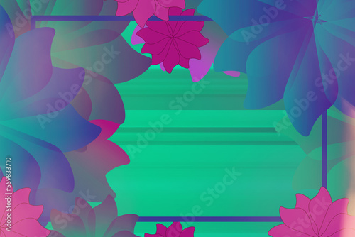 Tropical and happy mothers day floral background with frame for holiday and copy space.