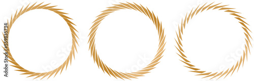 vector illustration of gold colored circle banner frame