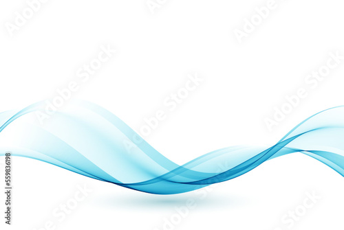 Abstract blue waves background, transparent lines, design element.