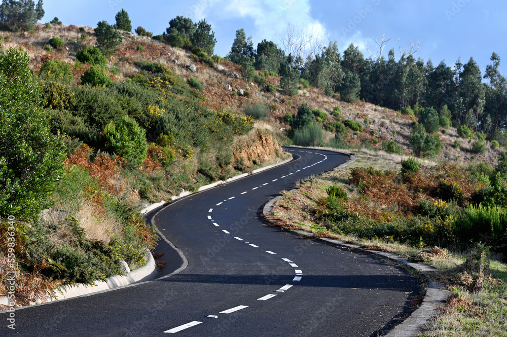 Winding mountain road