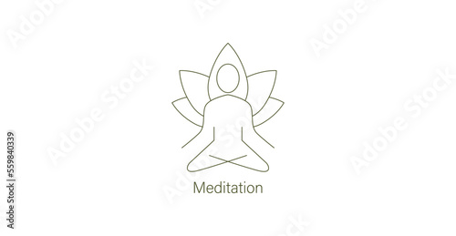 meditation line art vector illustration 