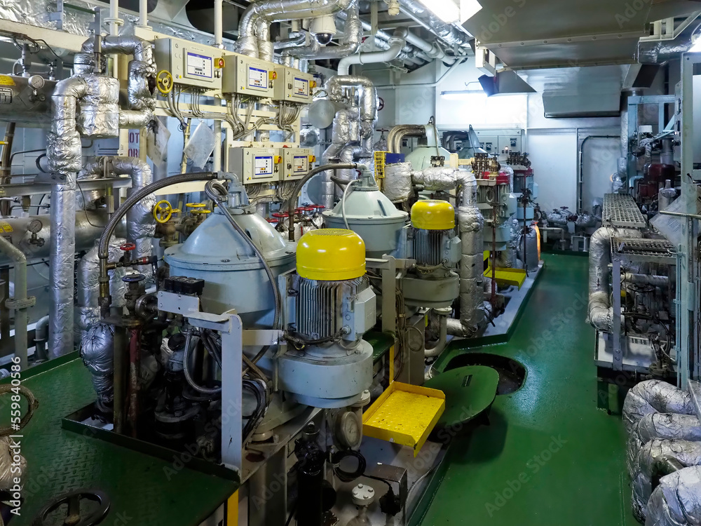 Vessel's ( Ship ) Engine Room Space - Purifier Room Vessel's ( Ship ) Engine Room Space - Purifier Room