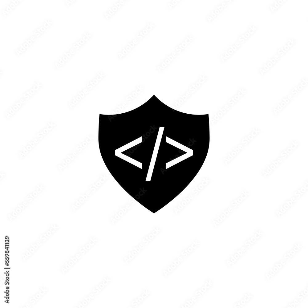 Shield icon Illustration with coding Shield icon Illustration with coding