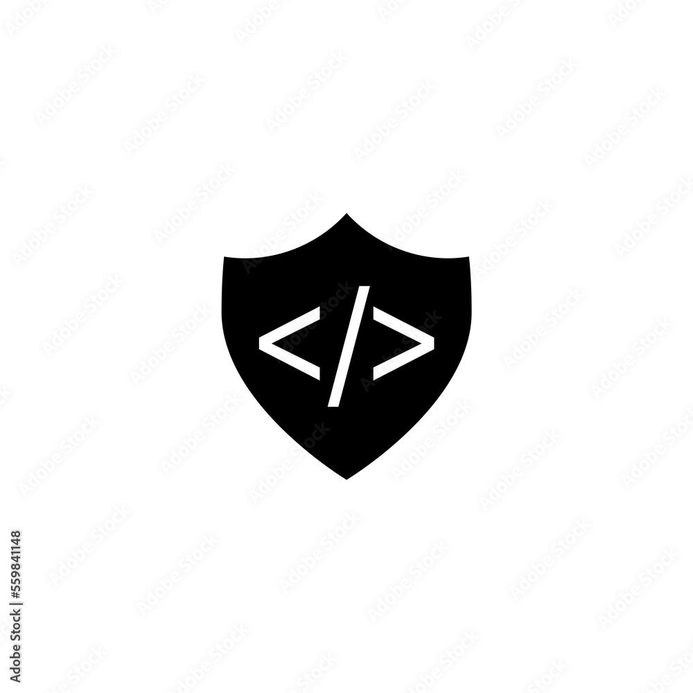 Shield icon Illustration with coding Shield icon Illustration with coding