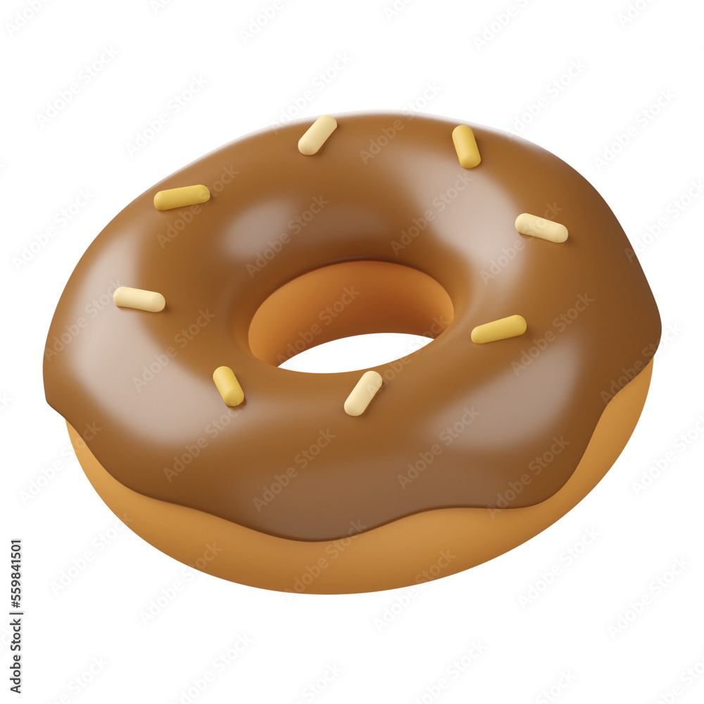 Donut 3D Render Icon Design Donut 3D Render Icon Design
