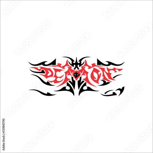 tribal vector in red and black can be used as graphic design