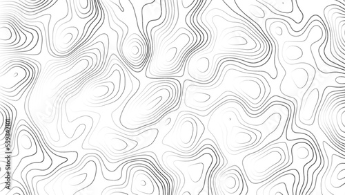 Topographic map. Abstract white topography vector background. Line topography map design. The concept of conditional geographical pattern and topography. 