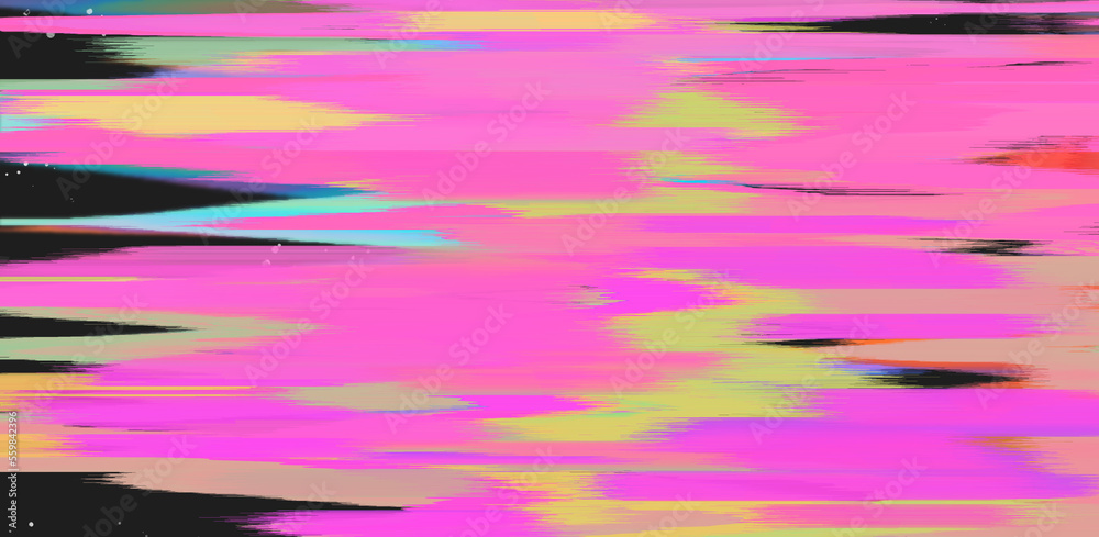 Abstract geometric background with pixel noise and VHS like distortion ...