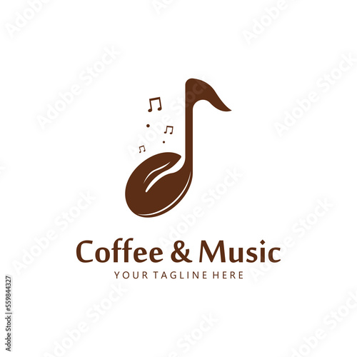 Coffee music vector creative logo template