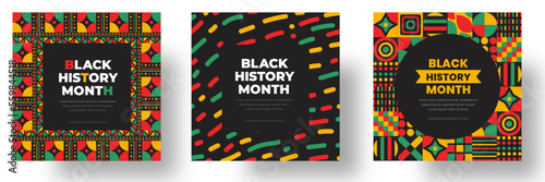 Fotografia black history month social media post square banner design