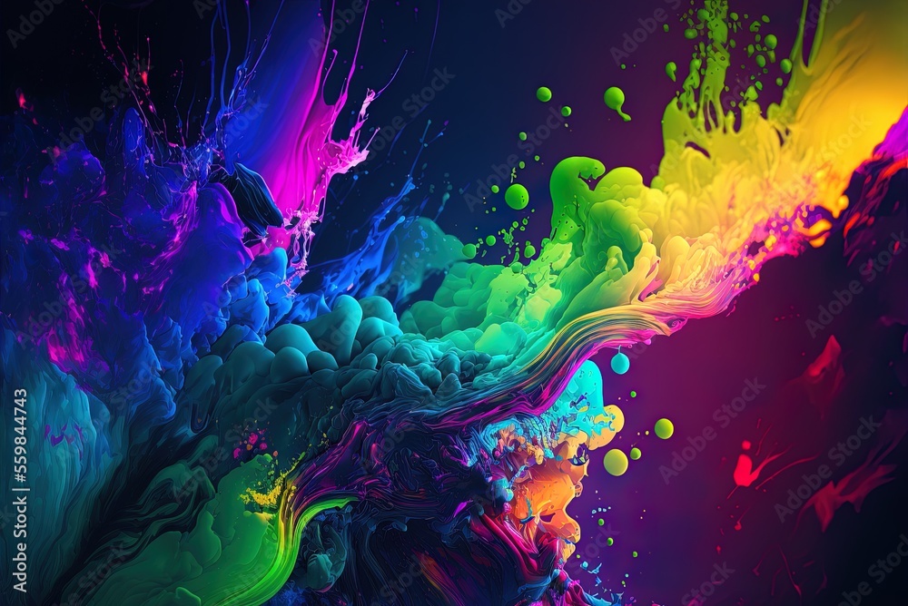 Stock-illustrationen Background of neon wallpaper, abstract paint in a