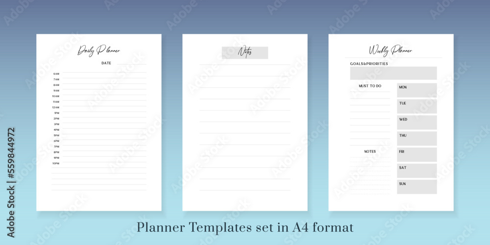 Bullet journal, Planner, Habits tracker printable Template