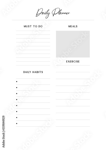 Bullet journal, Planner, Habits tracker printable Template