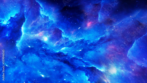 Open space. Outer space gas clouds. Cosmos neutral background. Bright stars.	