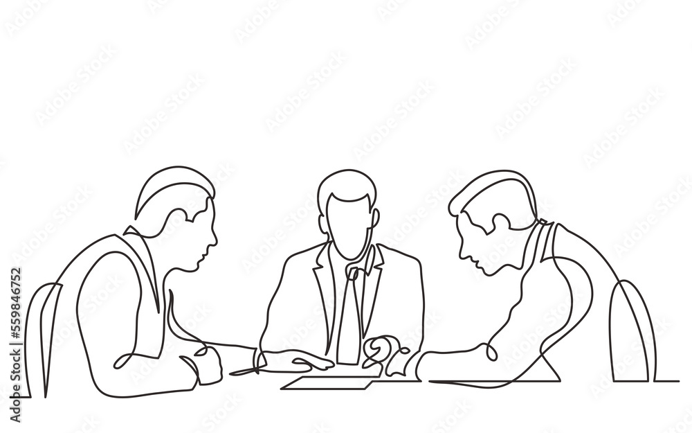 three businessmen discuss details of business deal during metting continuous line drawing PNG image with transparent background three businessmen discuss details of business deal during metting continuous line drawing PNG image with transparent background