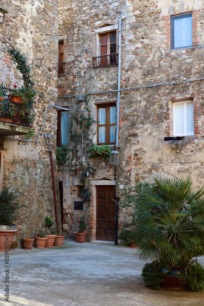 Montemerano, Tuscany - small medieval village in Maremma. Italy. 