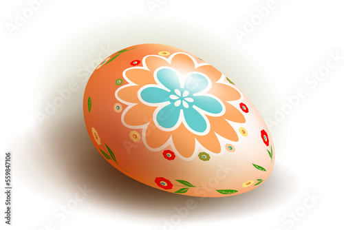 A beautiful Easter egg with an orange tint pattern.