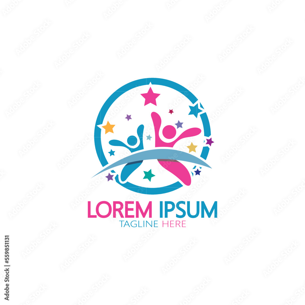 kindergarten logo design simple vector template icon illustration,for education,playgroup,children's learning home,children's school with a modern concept kindergarten logo design simple vector template icon illustration,for education,playgroup,children's learning home,children's school with a modern concept
