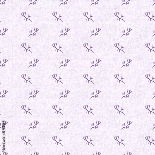 Gender neutral purple botanical foliage seamless raster background. Simple whimsical 2 tone pattern. Kids floral nursery wallpaper or scandi all over print.