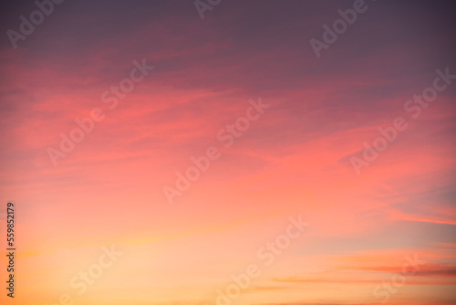 Blurry gradient pink orange blue purple. Blurred gradient pink orange blue purple. From light to dark. Sunset sky in variegated colors. Romantic background without details © AnnFossa