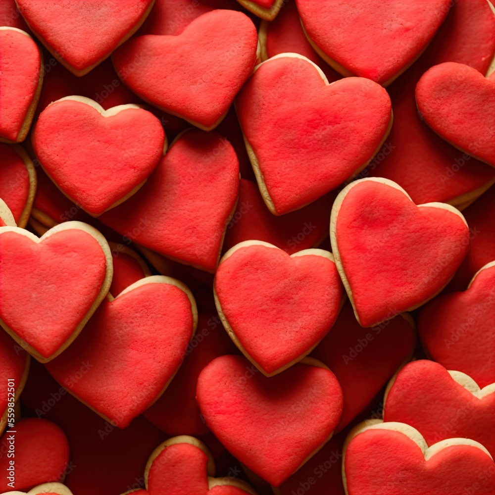 Obraz premium Heart shaped cookies. Perfect for articles on love of food, Valentines Day etc. 