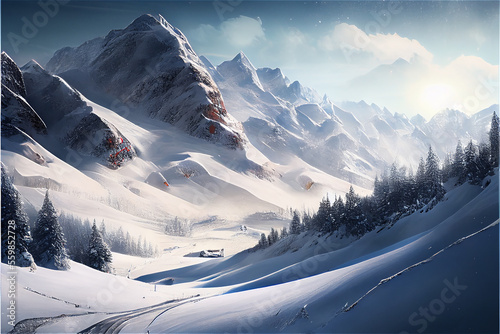 Beautiful winter landscape,...