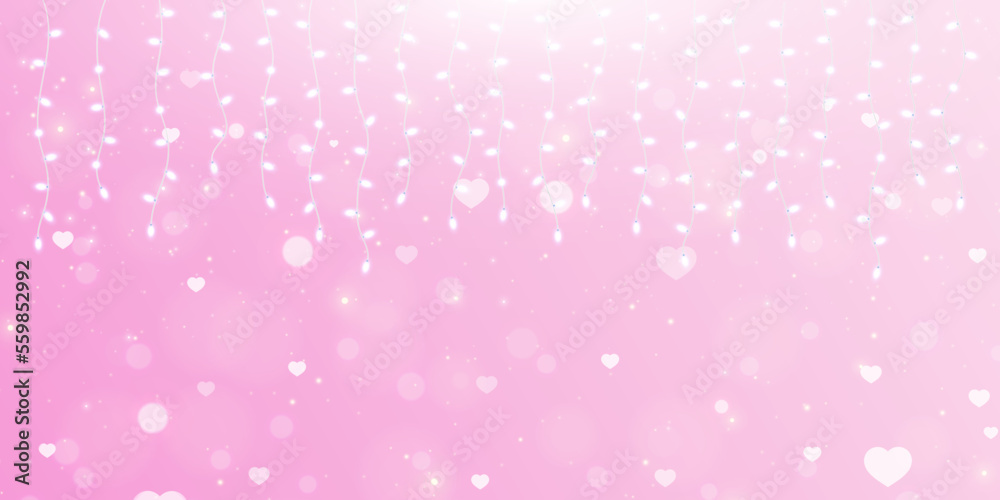 Elegant Valentine's Day background with light effects and gradient. For web design and illustrations.