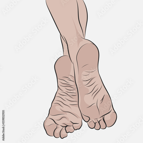 Woman's feet, back side crossed feet position. photo
