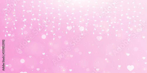 Elegant Valentine's Day background with light effects and gradient. For web design and illustrations.