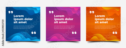 Set of Colorful social media post template for quote background