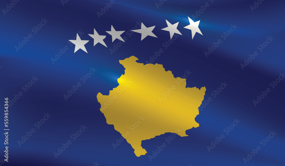 Kosovo flag background.Waving Kosovo flag vector