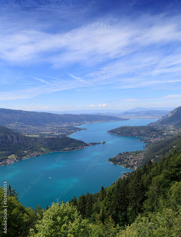 Lake of annecy, Alps mountains, France