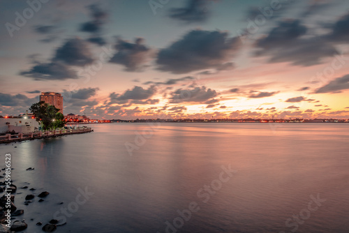 Sunset view from the Red sea shore of the Saudi