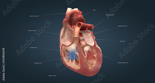 Fotografia There are 4 valves in the heart